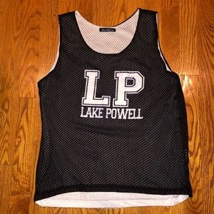 Lake Powell Reversible Mesh Tank in Black/White
